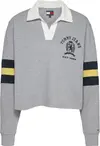 Tommy Hilfiger TJW RLX VARSITY CRES Kadın Gri Sweatshirt
