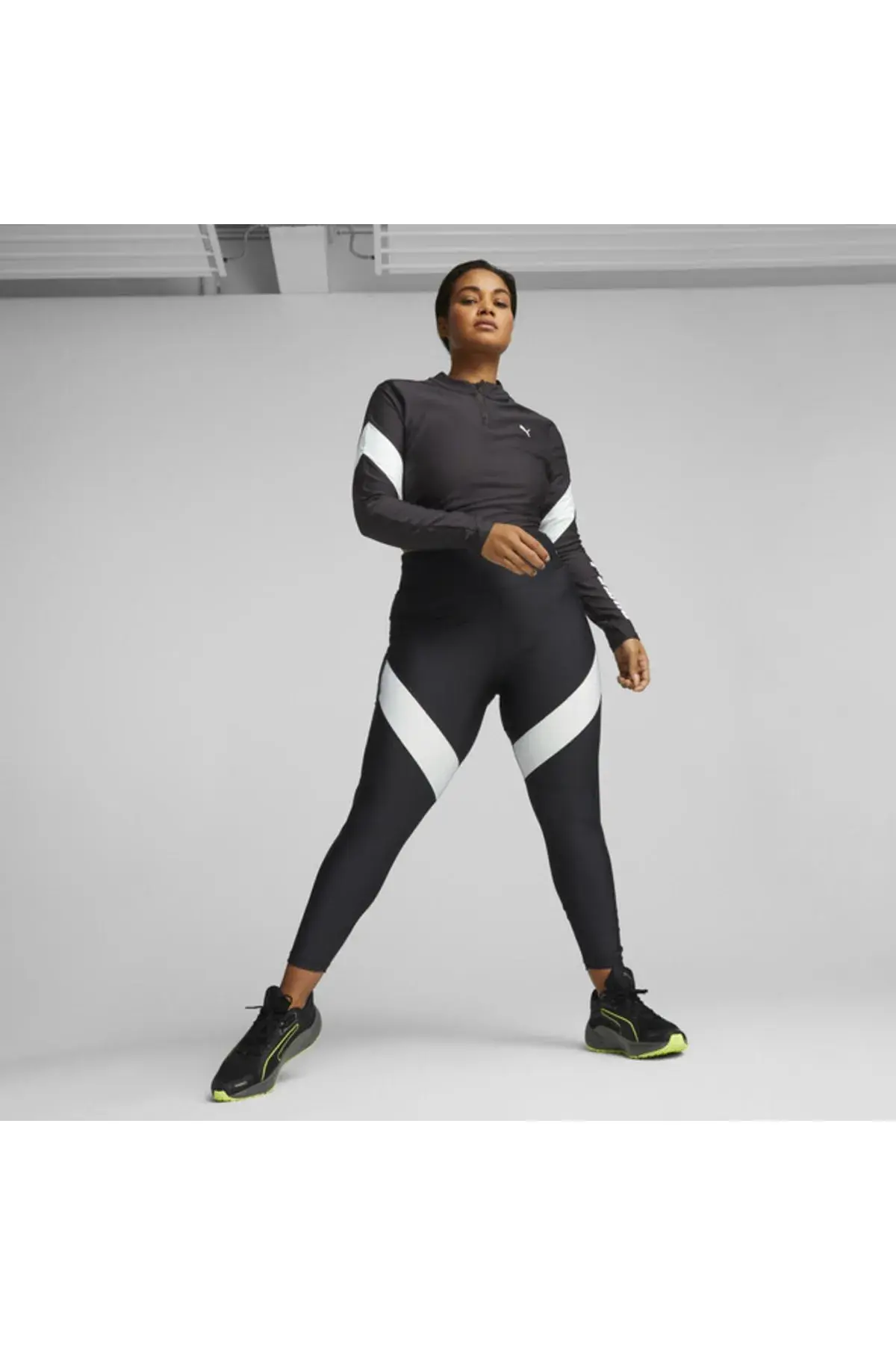 Puma Fit Eversculpt 1/4 Zip Siyah Kadın Crop Top