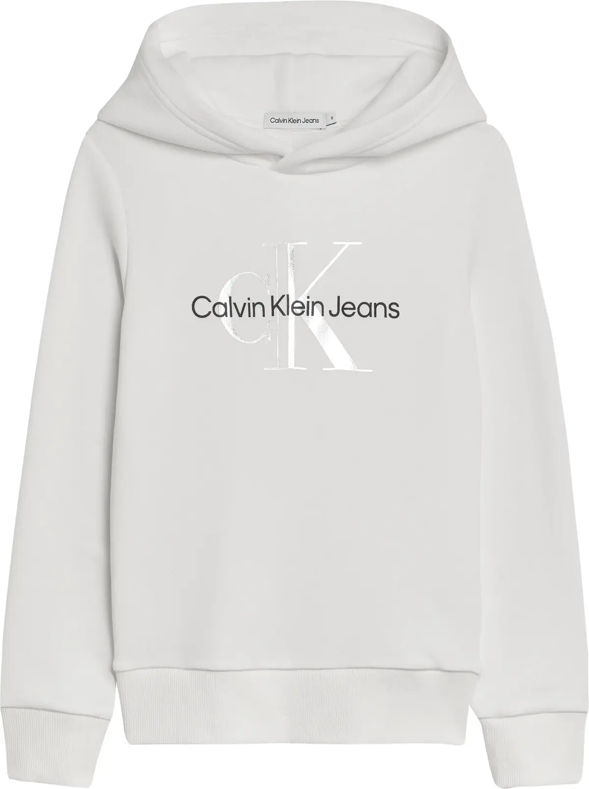 Calvin Klein METALLIC MONOGRAM HO Kadın Beyaz Hoodie