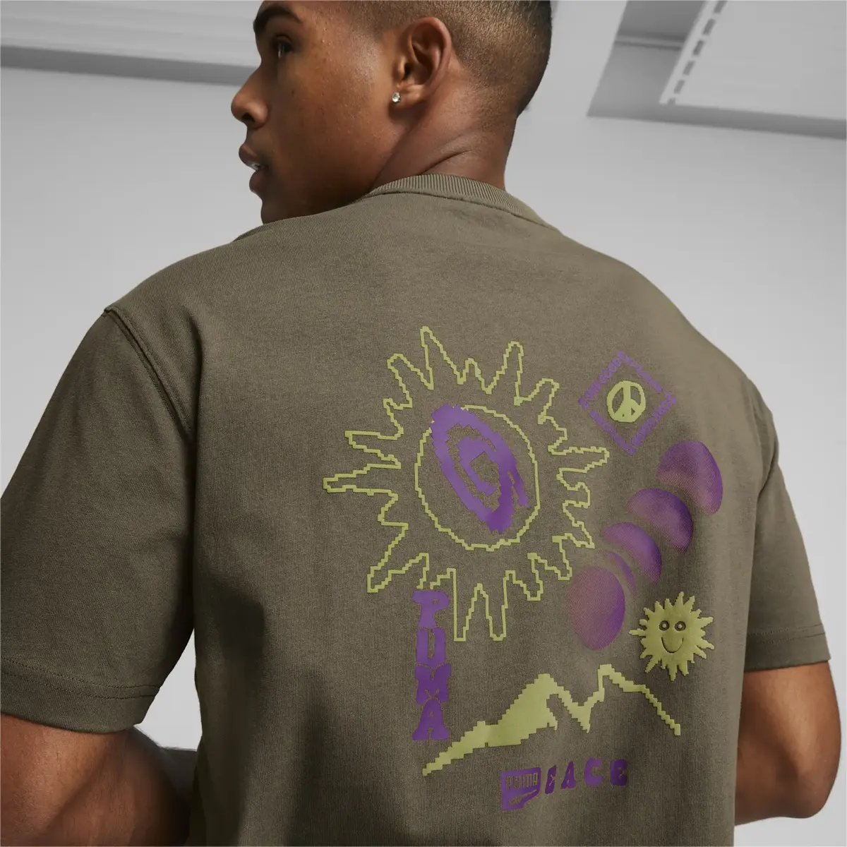 Puma DOWNTOWN Graphic Tee Yeşil Erkek T-Shirt