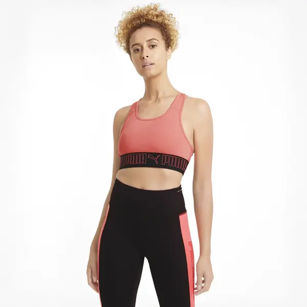 Puma Mid Elastic Padded Bra PM Pembe Kadın Sporcu Sütyeni
