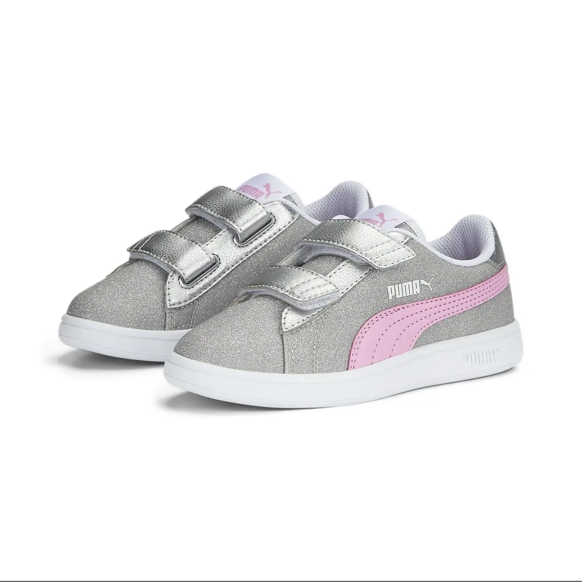 Puma Smash v2 Glitz GlamV PS Gri Çocuk Günlük Spor Ayakkabı
