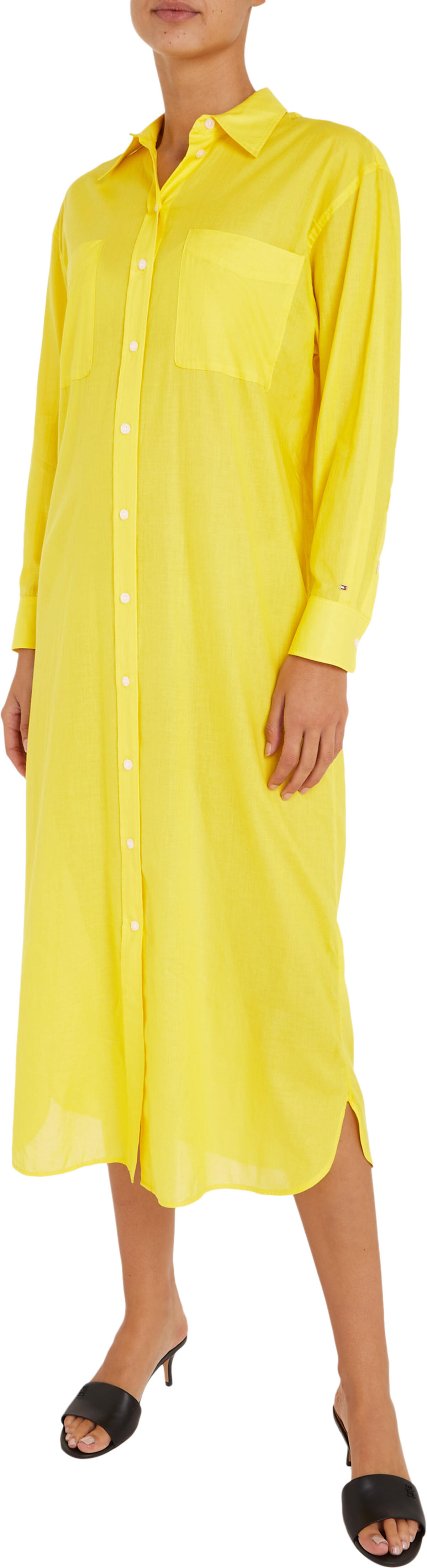 Tommy Hilfiger VOILE OVERSIZED LONG Kadın Sarı Elbise