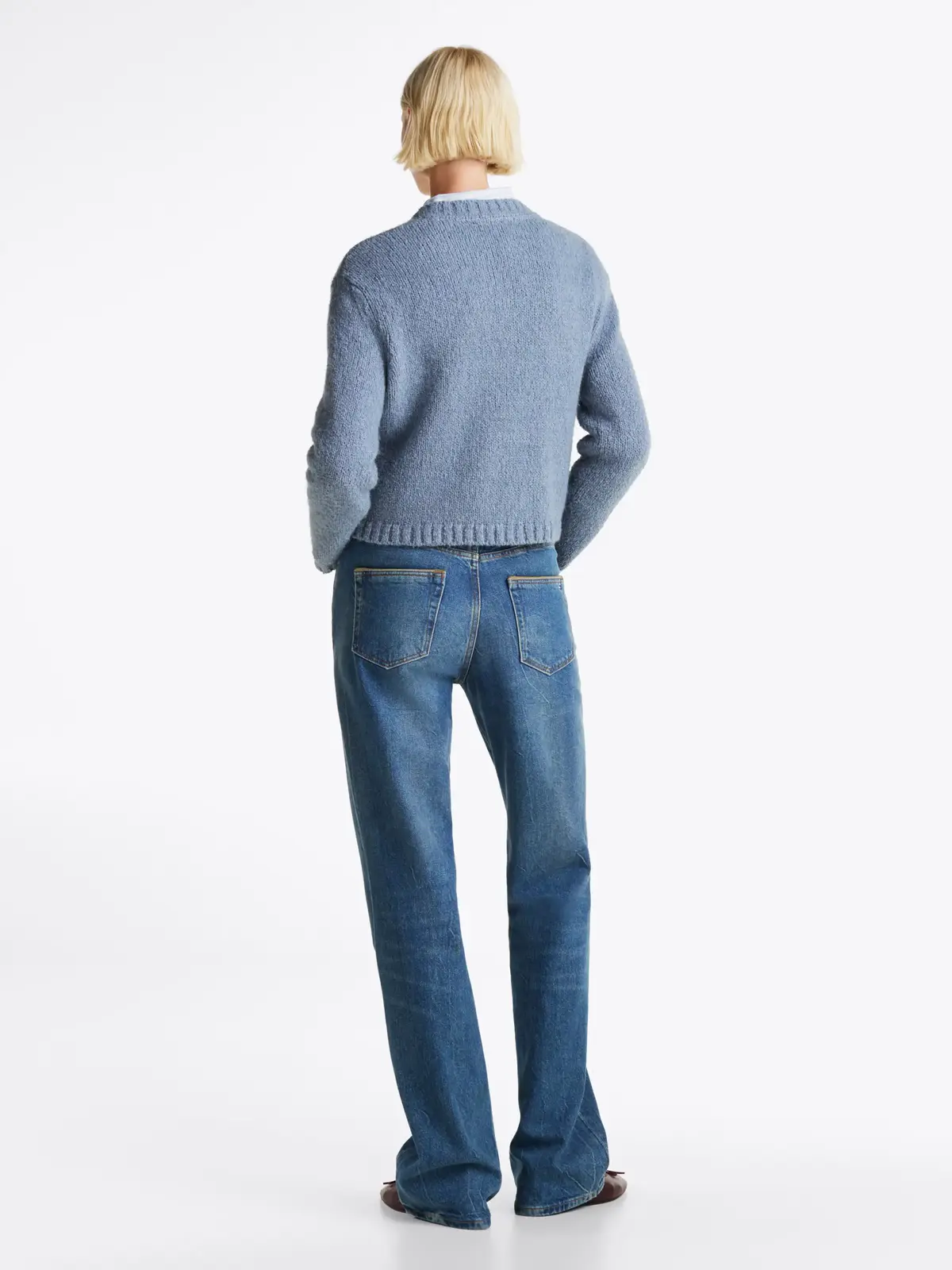 Tommy Hilfiger TEXTURED GOLD BUTTON, DY9 Mavi Kadın Kazak