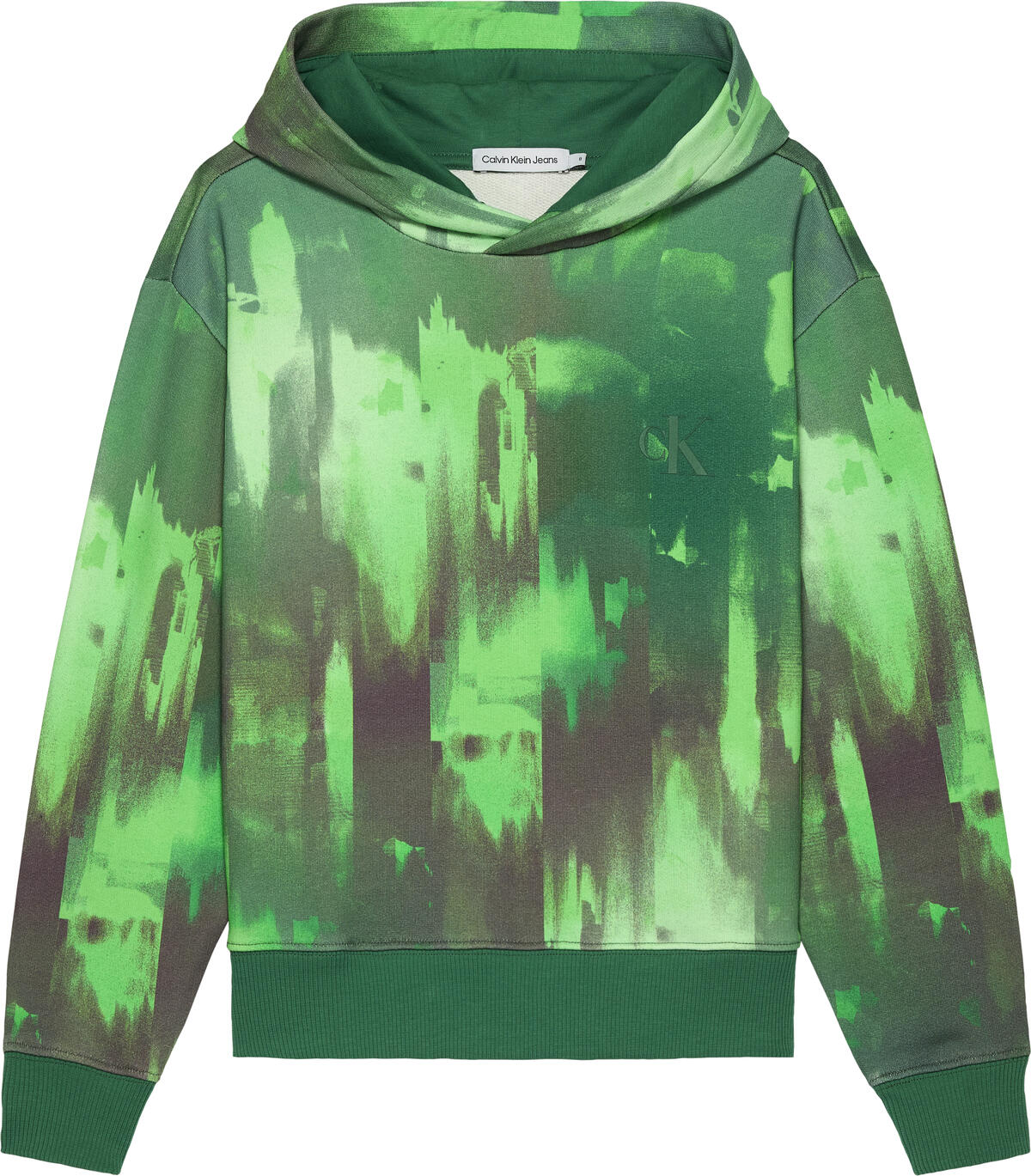 Calvin Klein HYPER REAL AOP HOODI Erkek Yeşil Hoodie