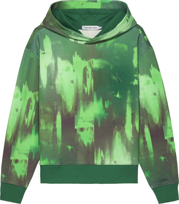 Calvin Klein HYPER REAL AOP HOODI Erkek Yeşil Hoodie