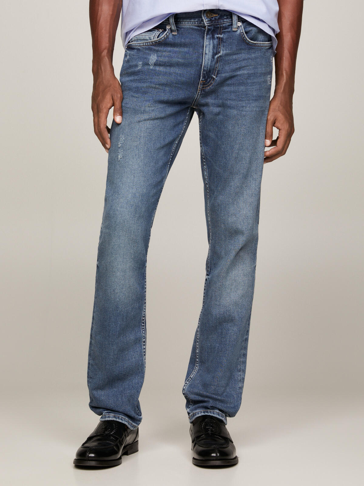 Tommy Hilfiger STRAIGHT DENTON PSTR Erkek Mavi Kot Pantolon