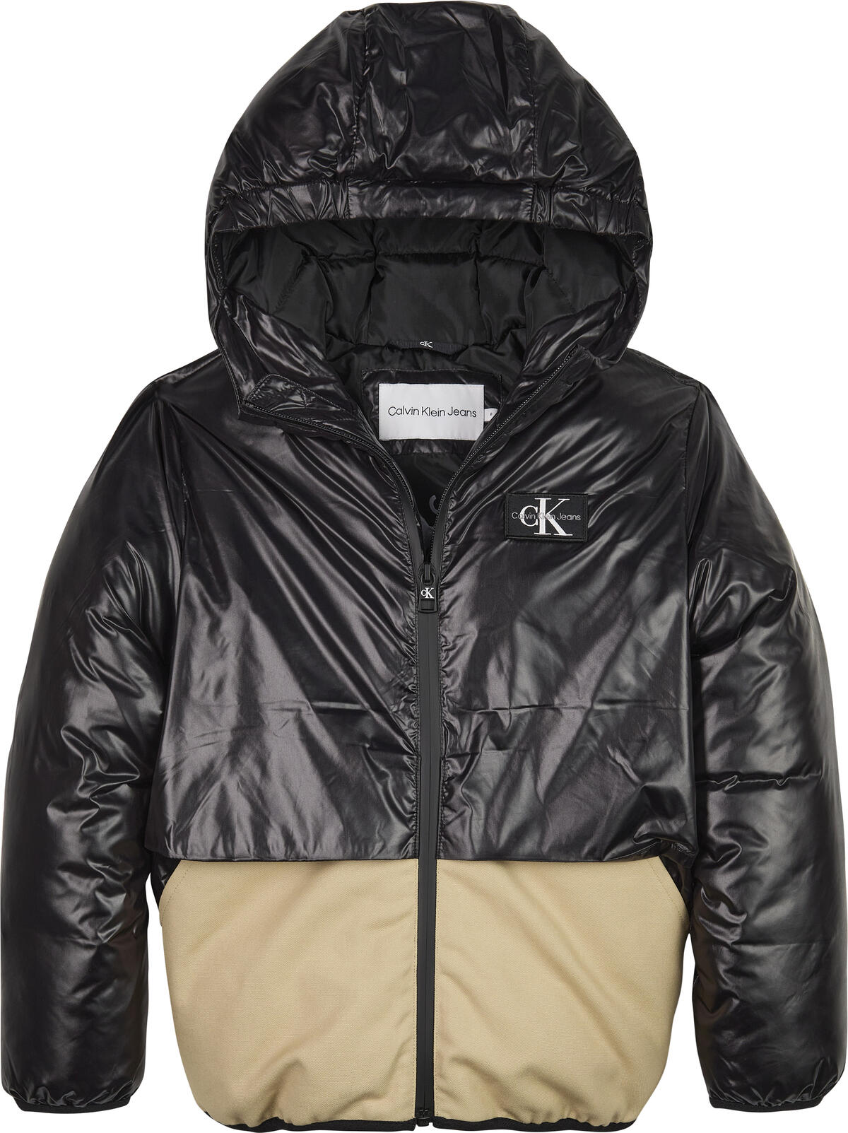Calvin Klein SHINY MAT MIX PUFFER Erkek Siyah Şişme Mont