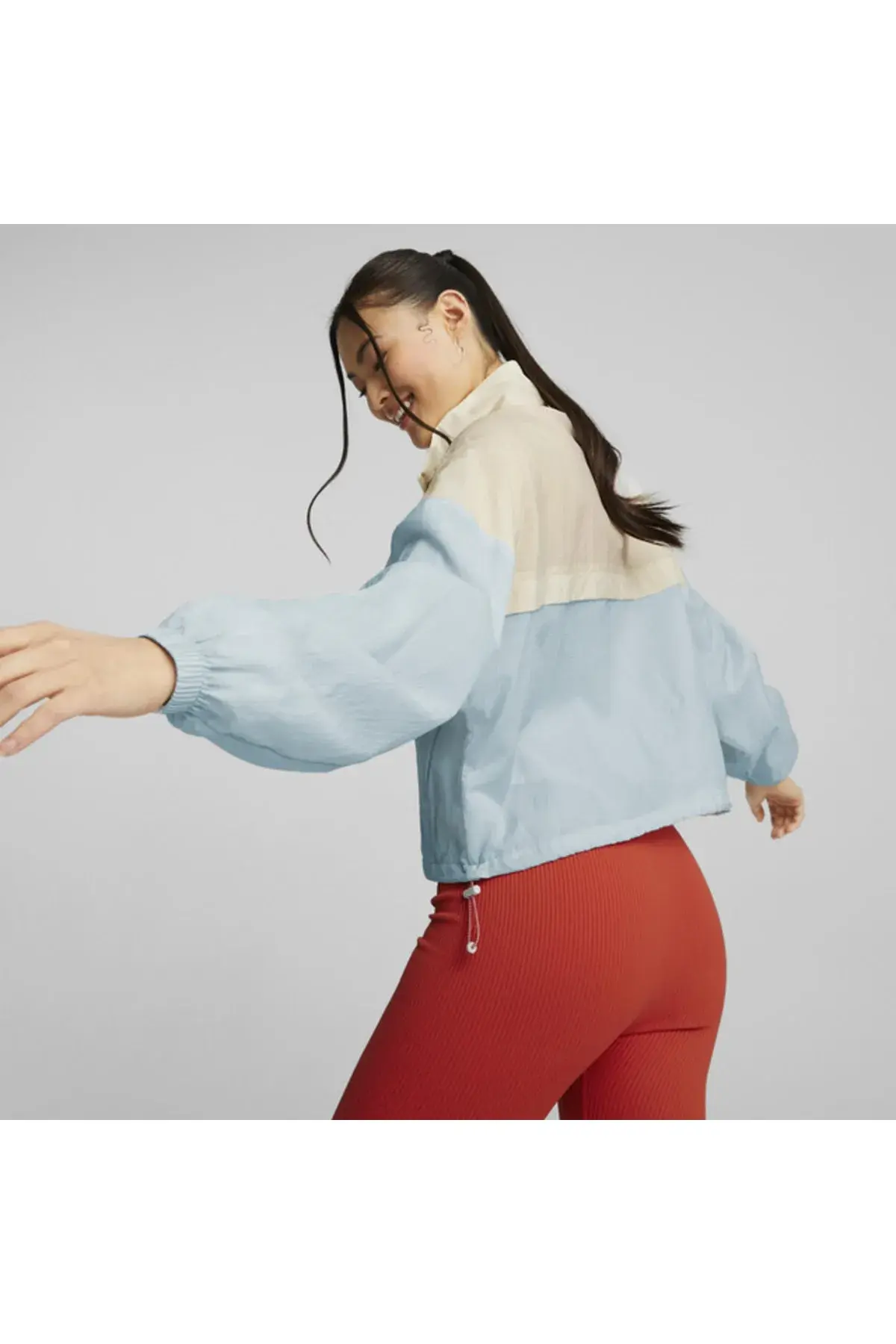 Puma Infuse Woven Track Jacket Platin Gri Kadın Fermuarlı Sweatshirt
