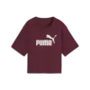 PUMA ESS Cropped No. 1 Logo Tee Kadın Bordo T-Shirt