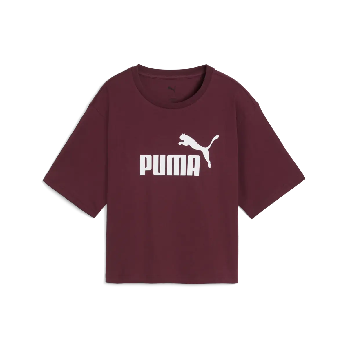 PUMA ESS Cropped No. 1 Logo Tee Kadın Bordo T-Shirt