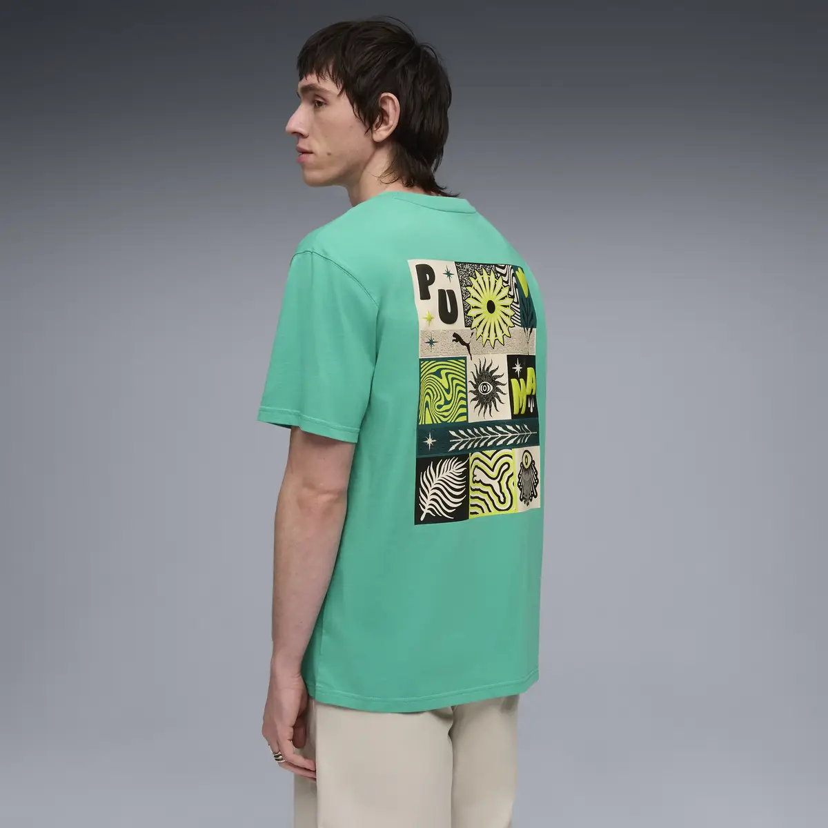 Puma SUNSET DRIVE Relaxed Tee Yeşil Erkek T-Shirt