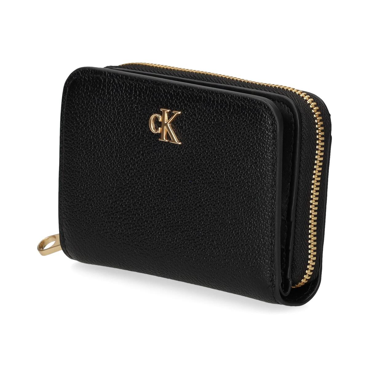 Calvin Klein MINIMAL MONOGRM LTHR MED FLAP ZI Siyah Kadın Cüzdan