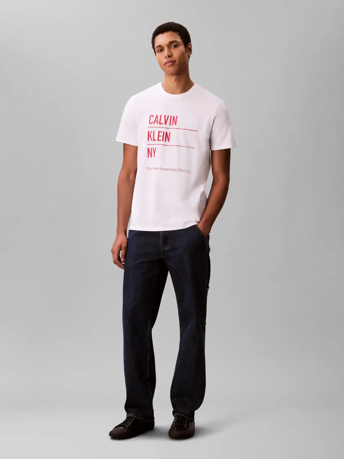 Calvin Klein SS 30S EU CALVIN KLE, YAA Beyaz Erkek T-Shirt