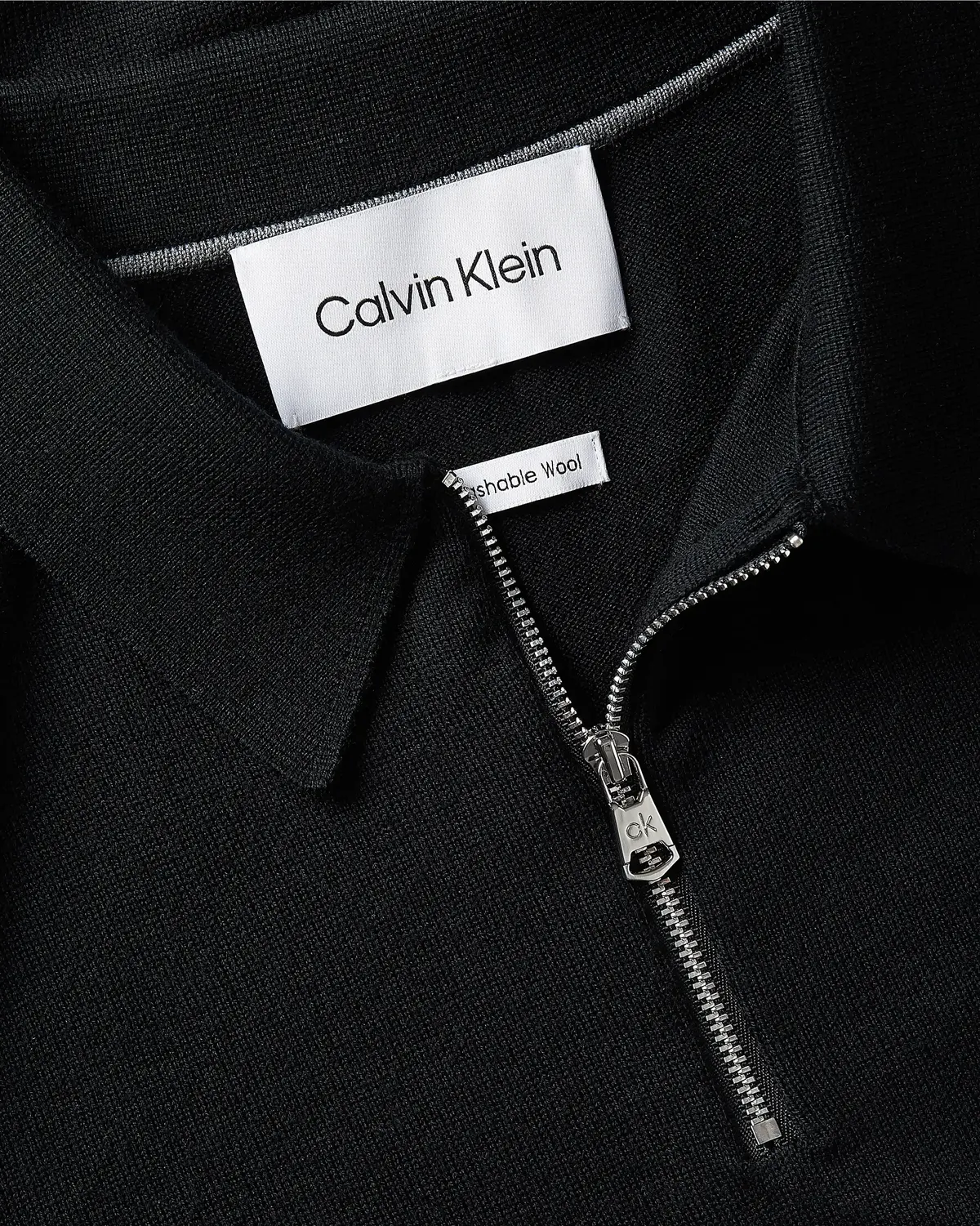 Calvin Klein SUPERIOR WOOL QUARTE Erkek Siyah Kazak