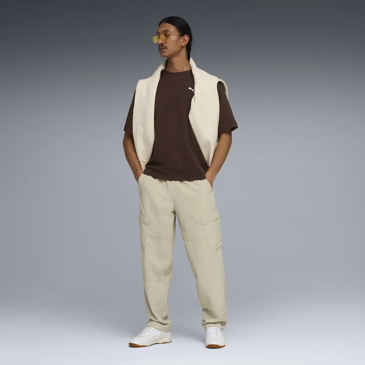 Puma WARDROBE ESS Cargo Pants Bej Erkek Cepli Pantolon