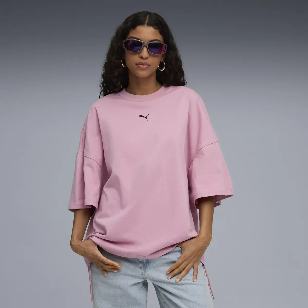 Puma DARE TO Oversized Ruched Tee Pembe Kadın T-Shirt