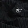 Calvin Klein SHEER YARN ROLL NECK Kadın Siyah Elbise