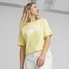Puma Ess Cropped Logo Tee Light Straw Beyaz Kadın T-shirt