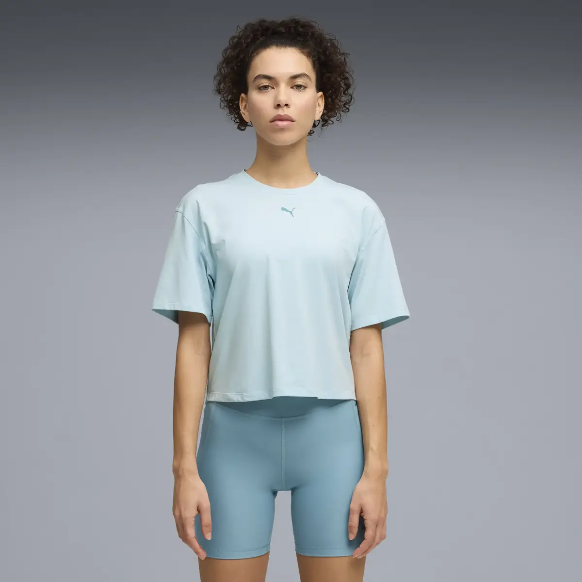 PUMA W CLOUDSPUN RELAXED TEE Fresh Water Mavi Kadın T-Shirt