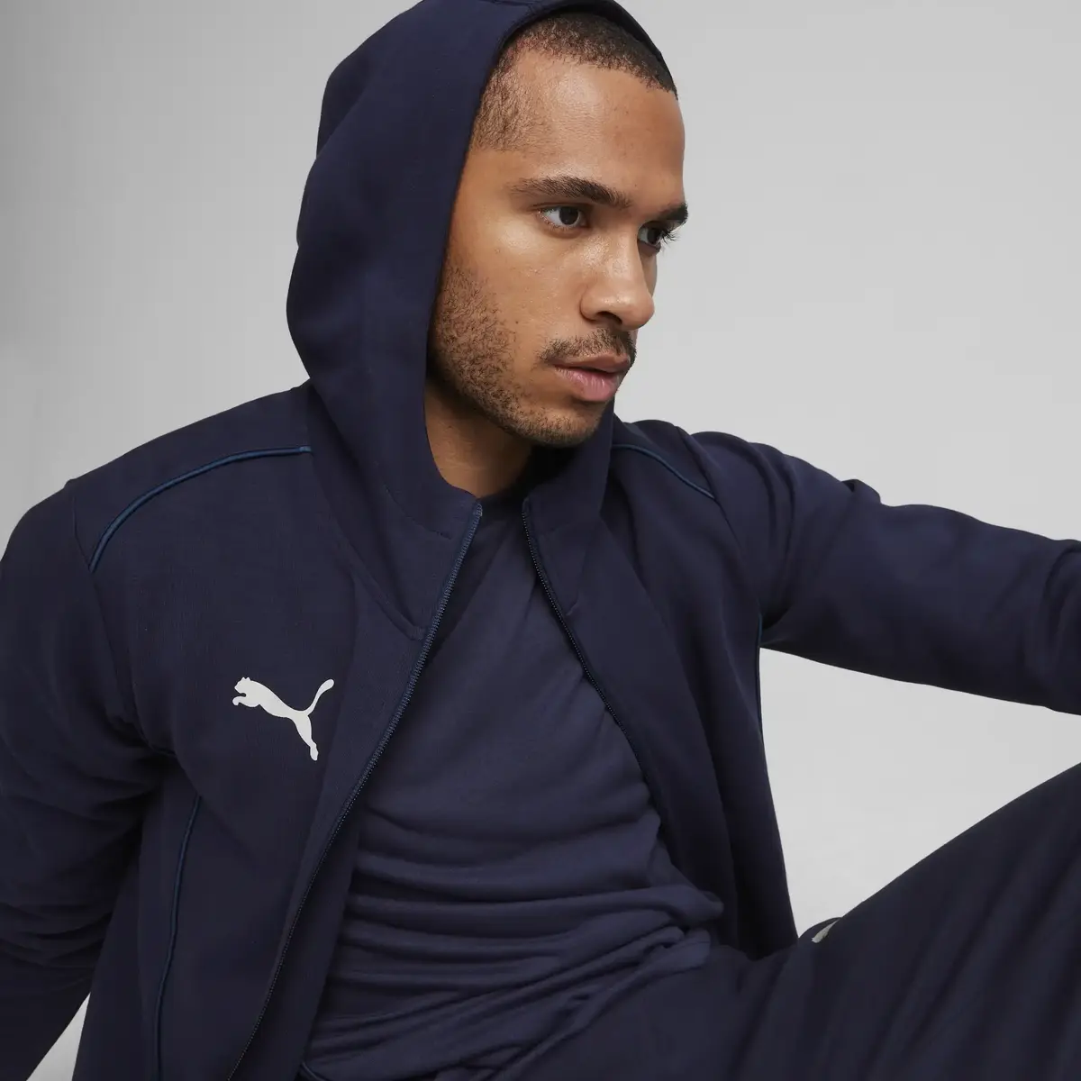 Puma teamFINAL Casuals Hooded Jkt Lacivert Erkek Fermuarlı Hoodie