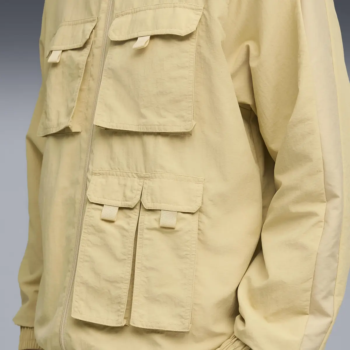 Puma T7 Cargo Track Jacket Gri Erkek Fermuarlı Ceket