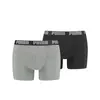 Puma PUMA BASIC BOXER 2P Gri-Siyah Erkek 2'li Boxer