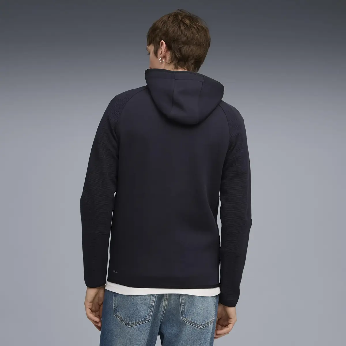 Puma EVOSTRIPE FZ Hoodie DK Lacivert Erkek Fermuarlı Üst