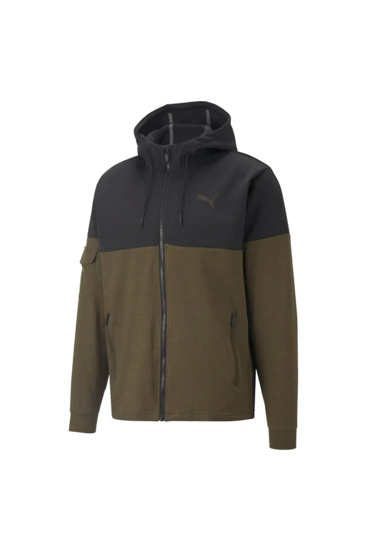 Puma Traın Q4 Cloudspun Jacket Haki Erkek Fermuarlı Koşu Ve Yürüyüş Ceketi