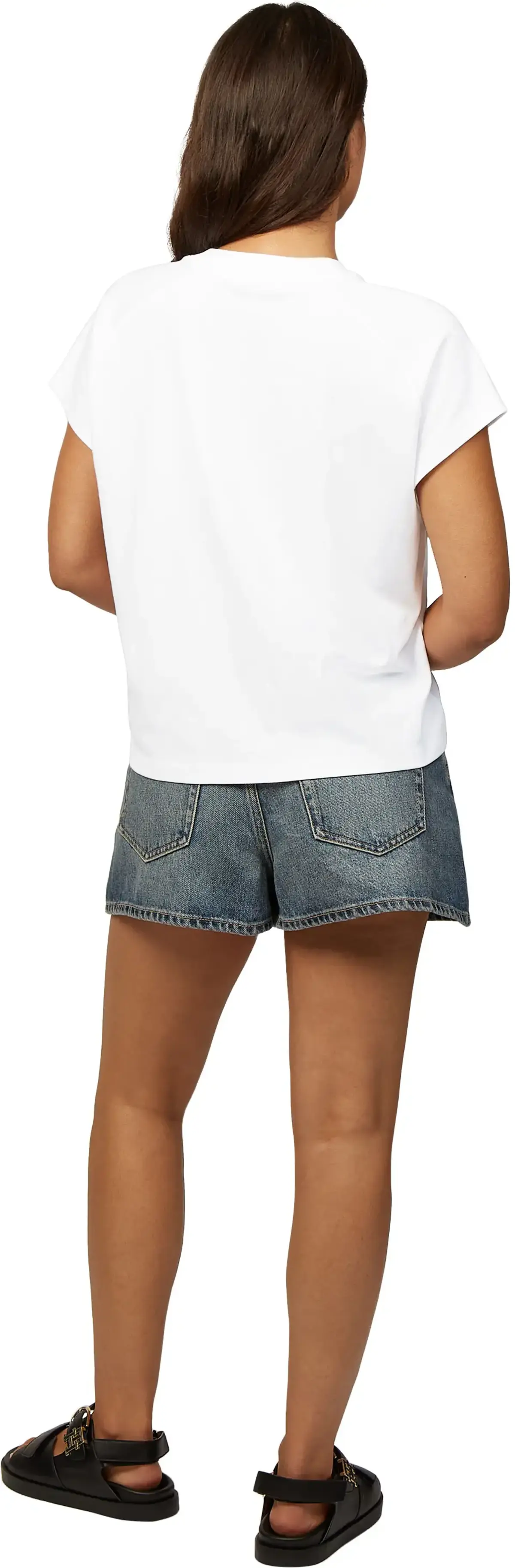 Tommy Hilfiger MDRN CAP SLV CORP LO, YCF Beyaz Kadın T-Shirt & Polo