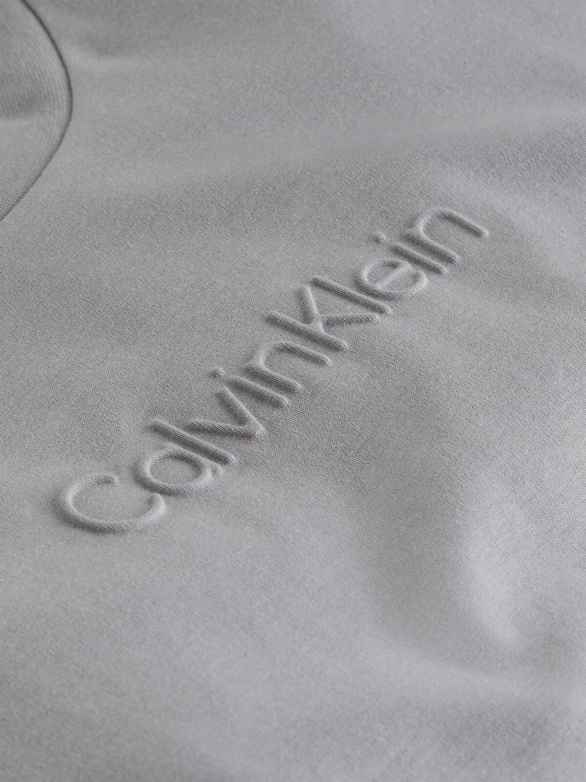 Calvin Klein EMBOSSED LOGO COMFOR Erkek Gri T-Shirt