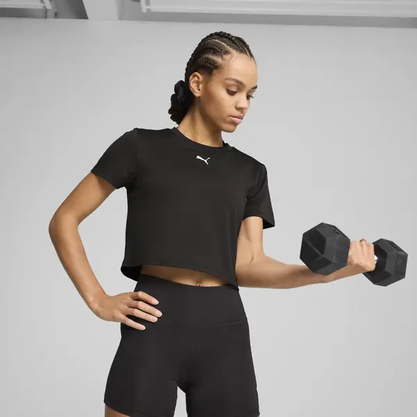 Puma TAD ESSENTIAL W Baby Tee Siyah Kadın Crop