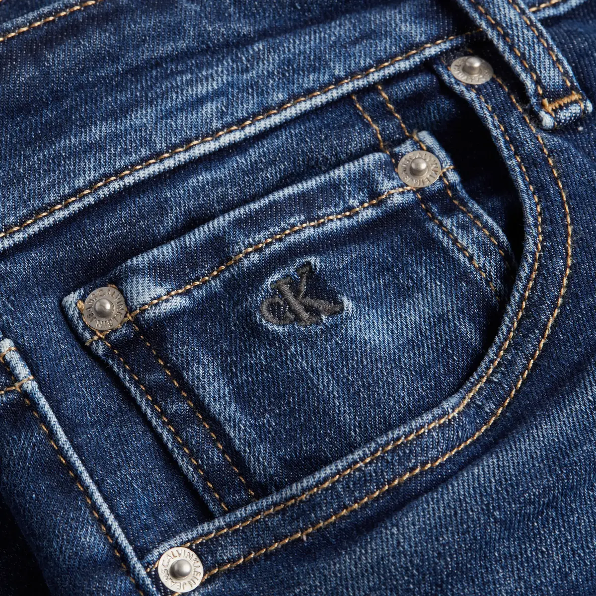 Calvin Klein SLIM TAPER Erkek mavi Kot Pantolon
