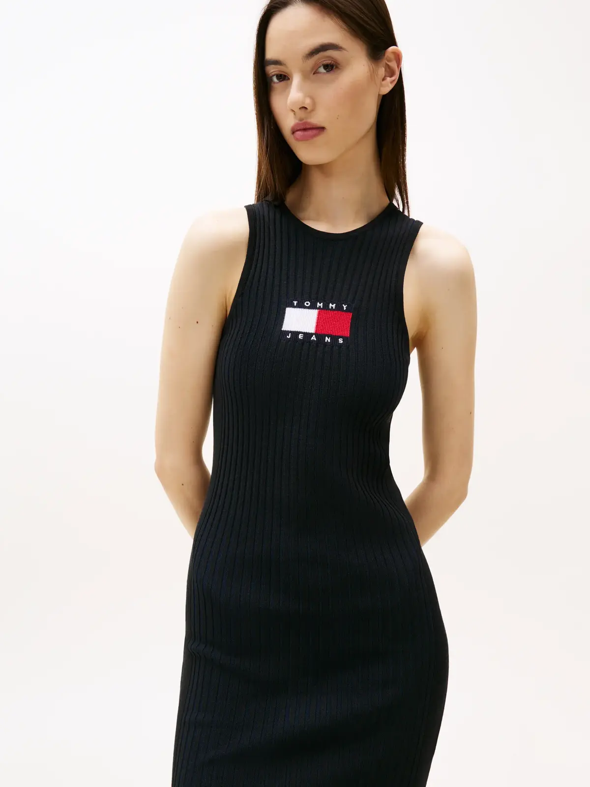 Tommy Hilfiger TJW FLAG SWEATER MIN, BDS Siyah Kadın Elbise