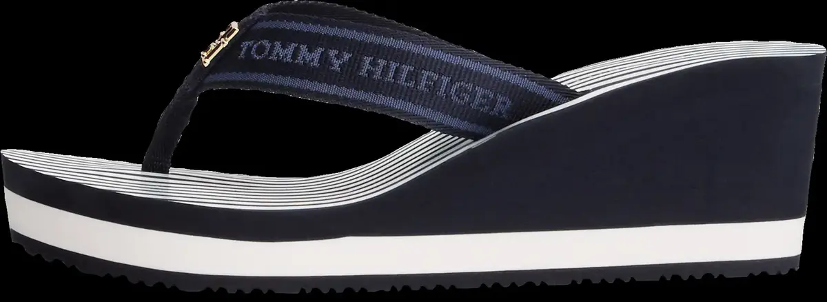 Tommy Hilfiger TH STRIPES WEDGE BEA, DW6 Siyah Kadın Terlik