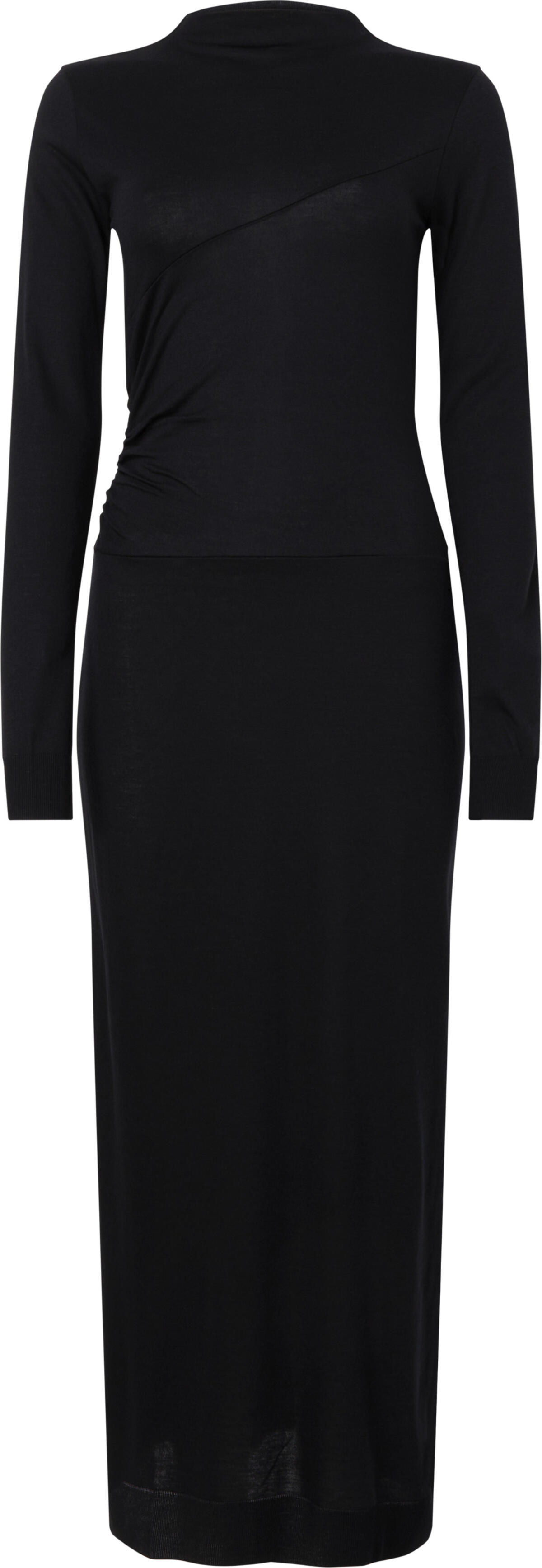 Calvin Klein GATHERED WAIST LYOCE Kadın Siyah Elbise