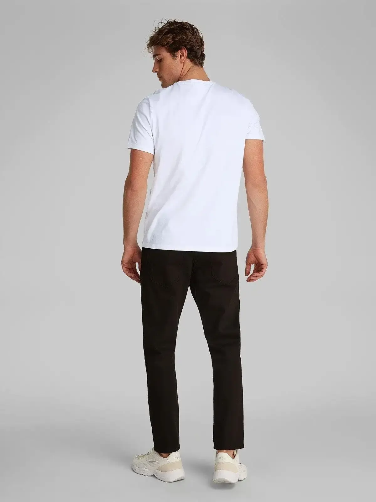 Calvin Klein SS SMOOTH CTTN SOLID CREWNK TEE Beyaz Erkek Tişört