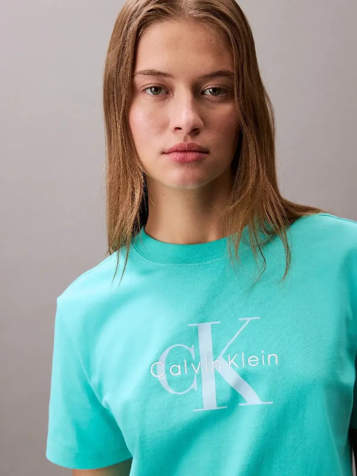 Calvin Klein HERO SS CLASSIC MONOLOGO CNECK T Mavi Kadın Tişört