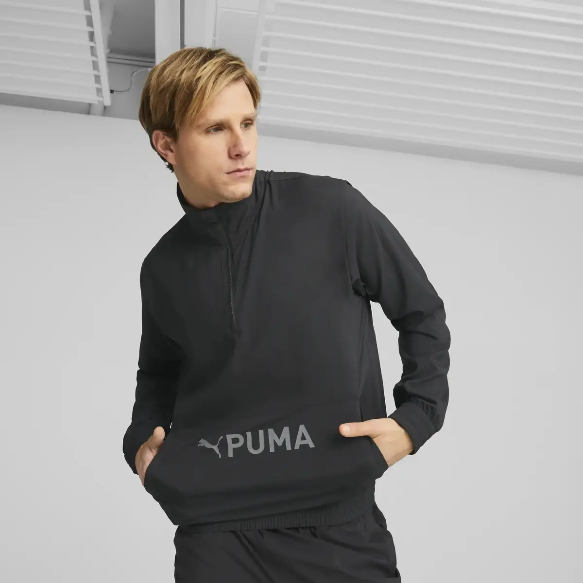 Puma Fit Heritage Woven 1/2 Zip Siyah Erkek Fermuarlı Sweatshirt