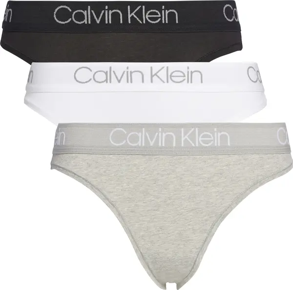 Calvin Klein 3PK HIGH LEG TANGA Kadın Siyah Tanga Set