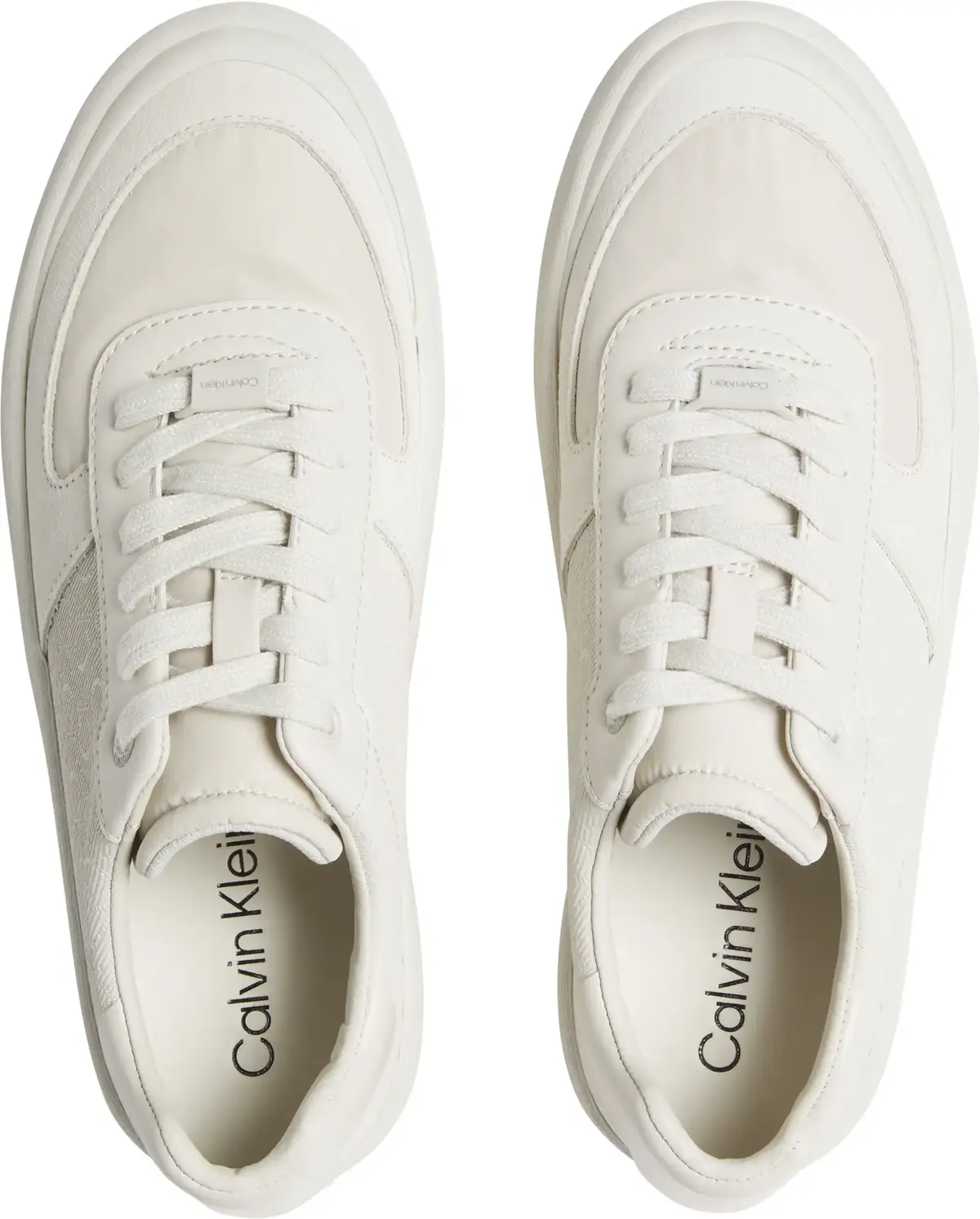 Calvin Klein VULC LACE UP - MONO, 0HM Beyaz Kadın Spor Ayakkabı & Sneaker