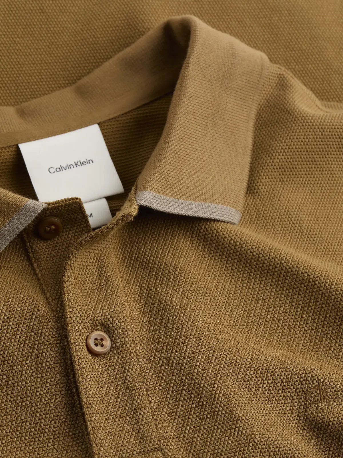 Calvin Klein BUBBLE STITCH POLO, GYM Kahverengi Erkek T-Shirt & Polo