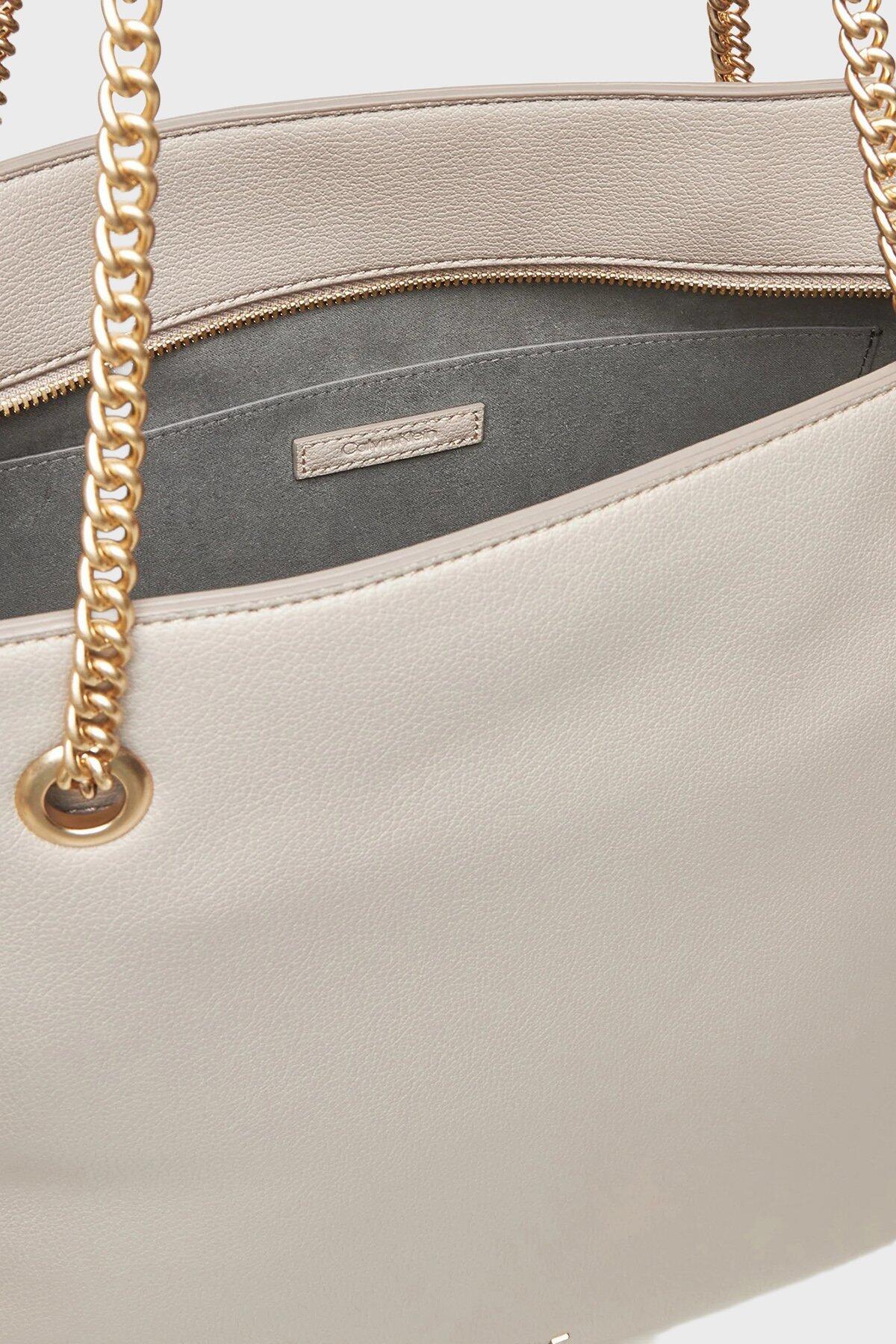 Calvin Klein MINIMAL MONOGRAM CHA Krem Kadın Çanta