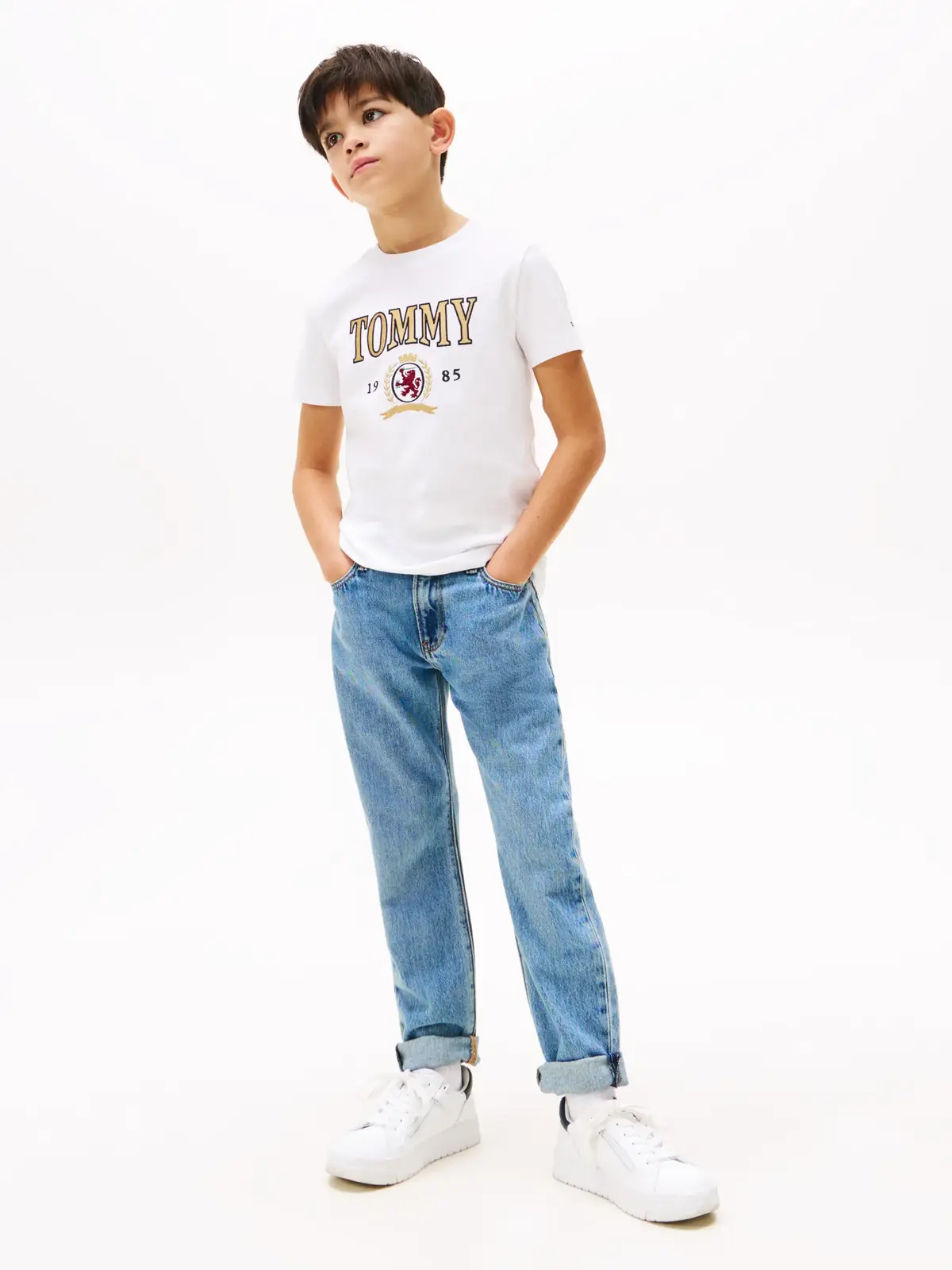 Tommy Hilfiger GOLD GRAPHIC T-SHIRT, YBR Beyaz Erkek Çocuk T-Shirt & Polo