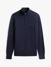 Tommy Hilfiger ESSENTIAL COTTON ZIP, DW5 Siyah Erkek Kazak