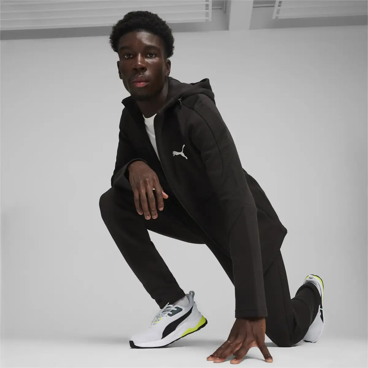 Puma EVOSTRIPE Full-Zip Hoodie DK Siyah Erkek Sweatshirt