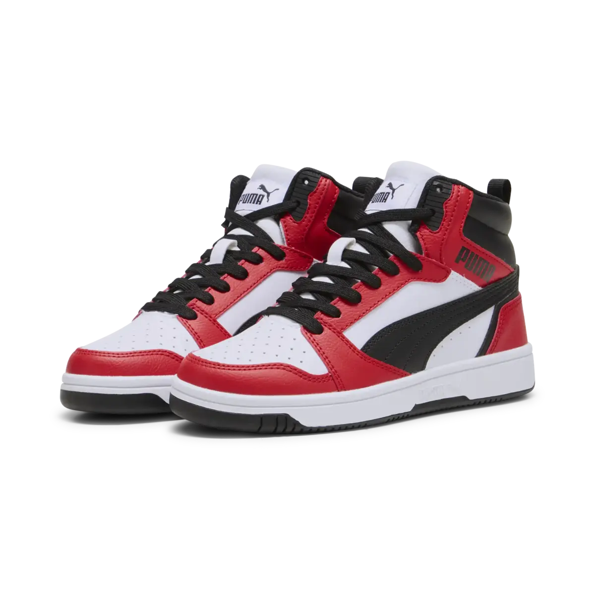 Puma Rebound V6 Mid Jr Kırmızı Sİyah Genç Spor Ayakkabı