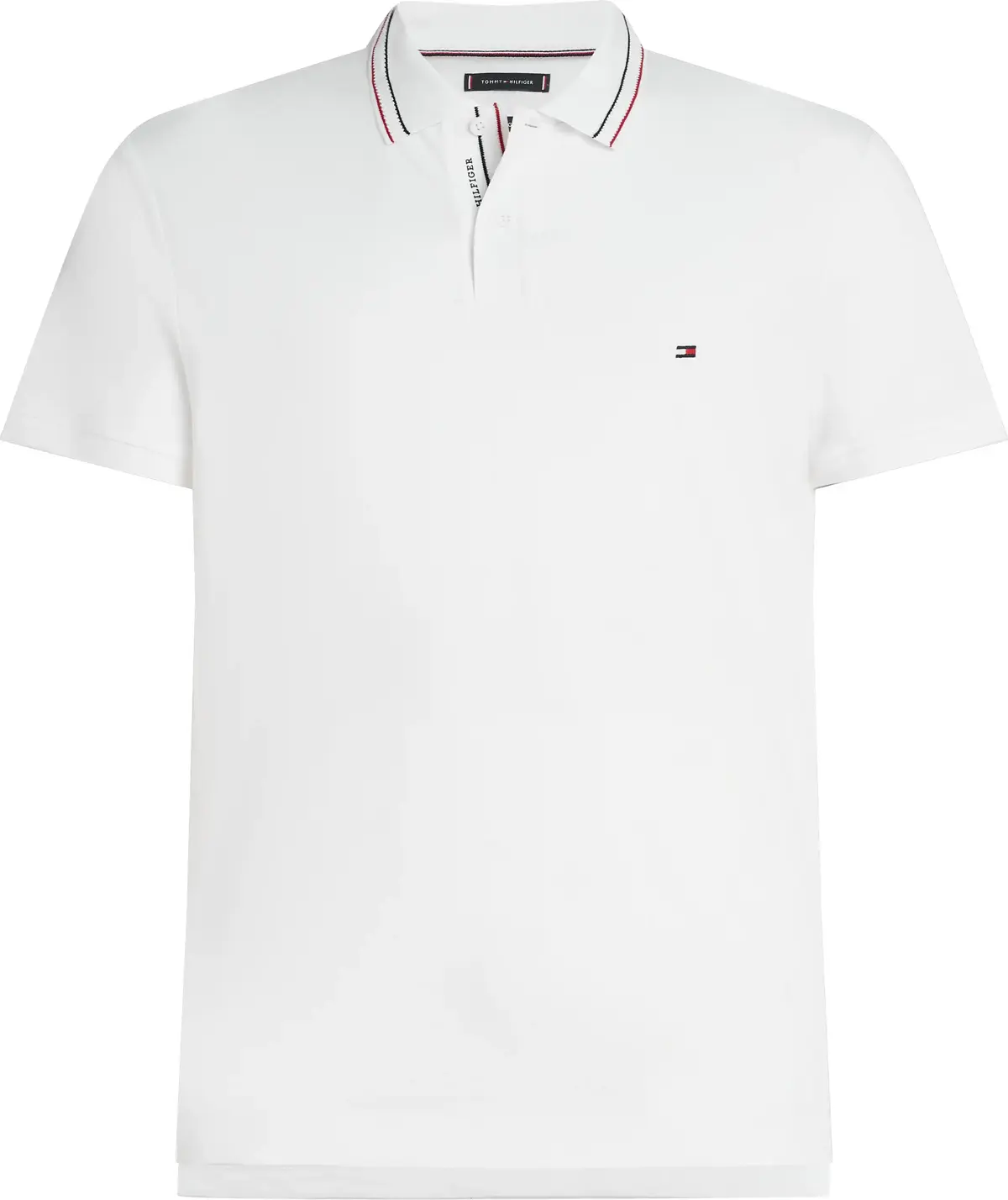 Tommy Hilfiger PLACKET INTEREST REG, YBR Beyaz Erkek T-Shirt & Polo
