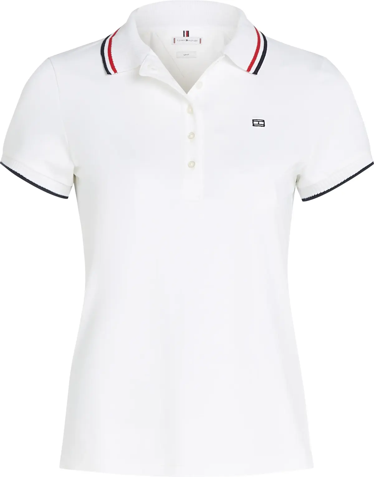 Tommy Hilfiger FEMININE SPORTY SLIM, YCF Beyaz Kadın T-Shirt & Polo