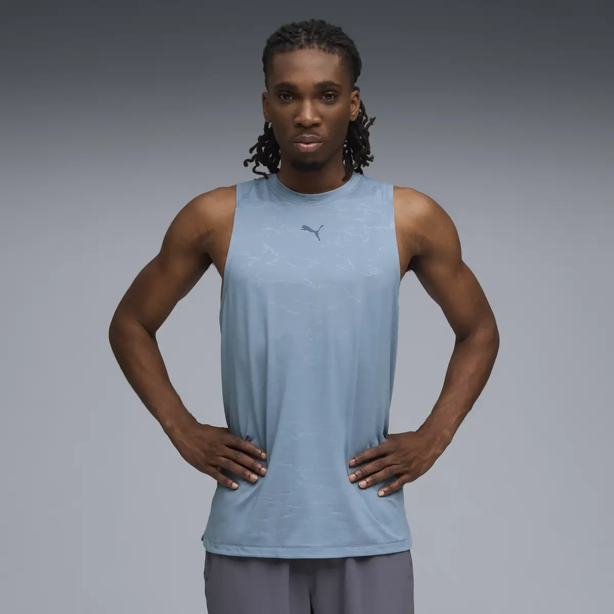 Puma M CLOUDSPUN EMBOSS TANK Mavi Erkek T-Shirt & Polo